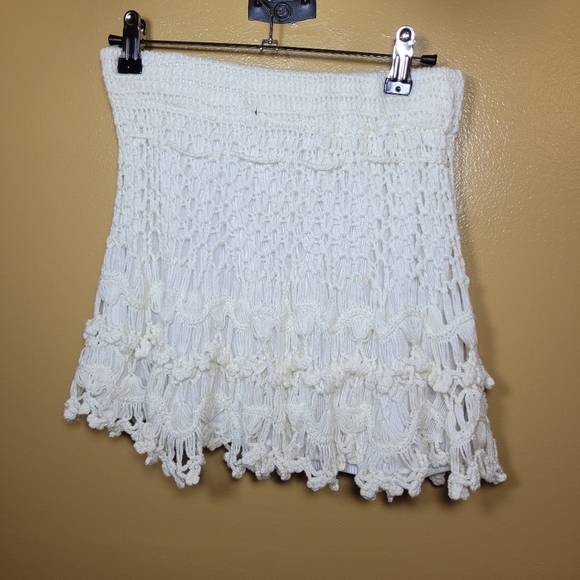 Love Culture Boho Bohemian Crochet Knit Mini Skirt sz S - Picture 2 of 9